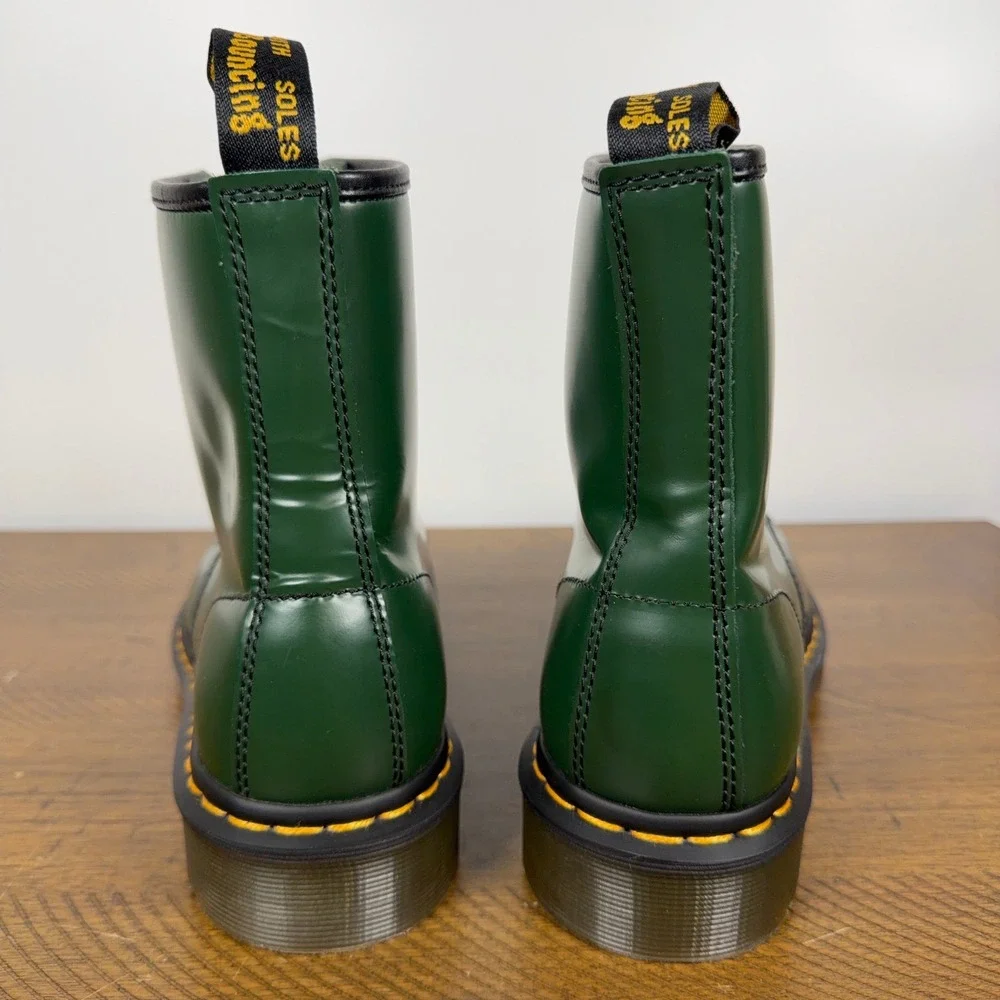 Dr. Martens Boots Mens 10 Green 1460 Smooth Leather Combat Punk Grunge 90s